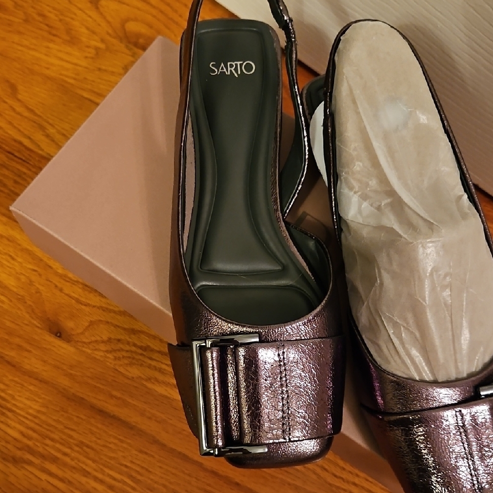 SARTO By Franco Sarto Brown Slingback Flats - Picture 2 of 4